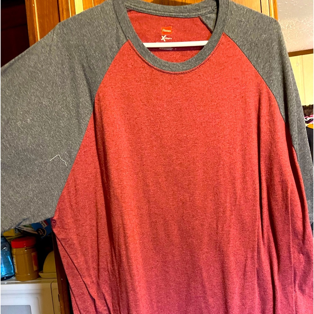 Hanes 3xl rust red and grey t shirt